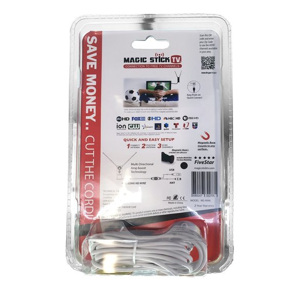Magic Stick TV Amplified HDTV Antenna Fire stick TV UHF/VHF 8K 4K Clear HDTV WT - Picture 2 of 2